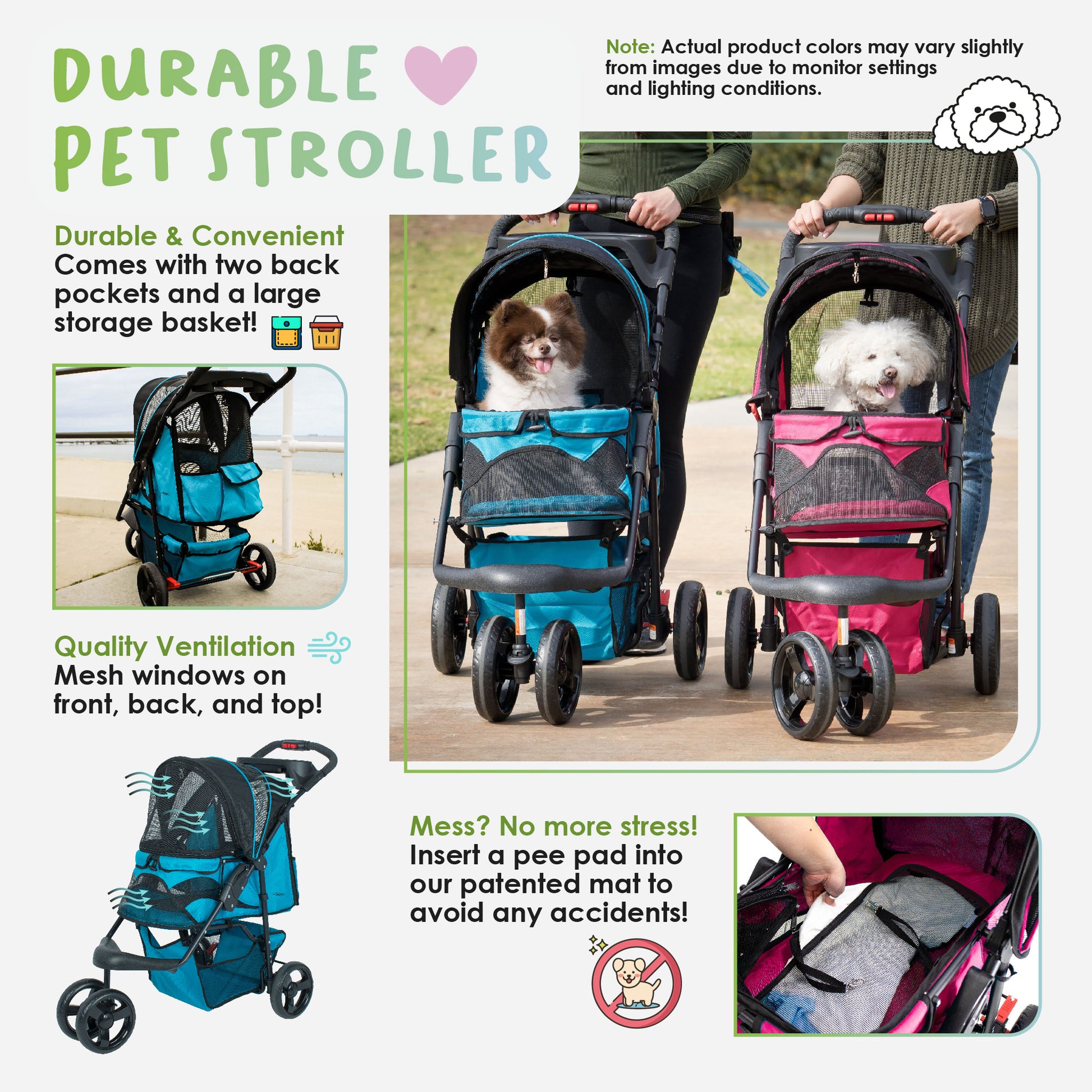 Pet and Pets by Petique Double Decker Pet Stroller for Dog, Cat, Small  Animal – Petique, Inc.