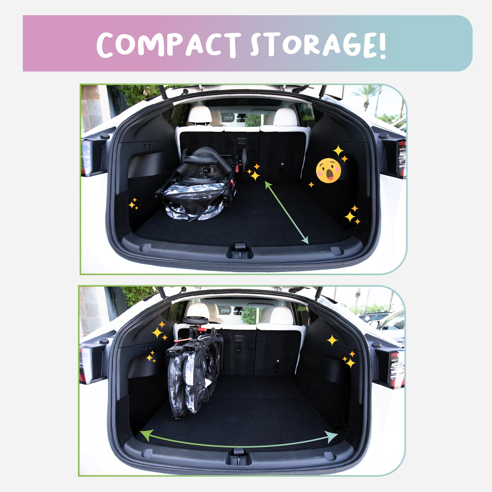 compact storage for durable pet stroller