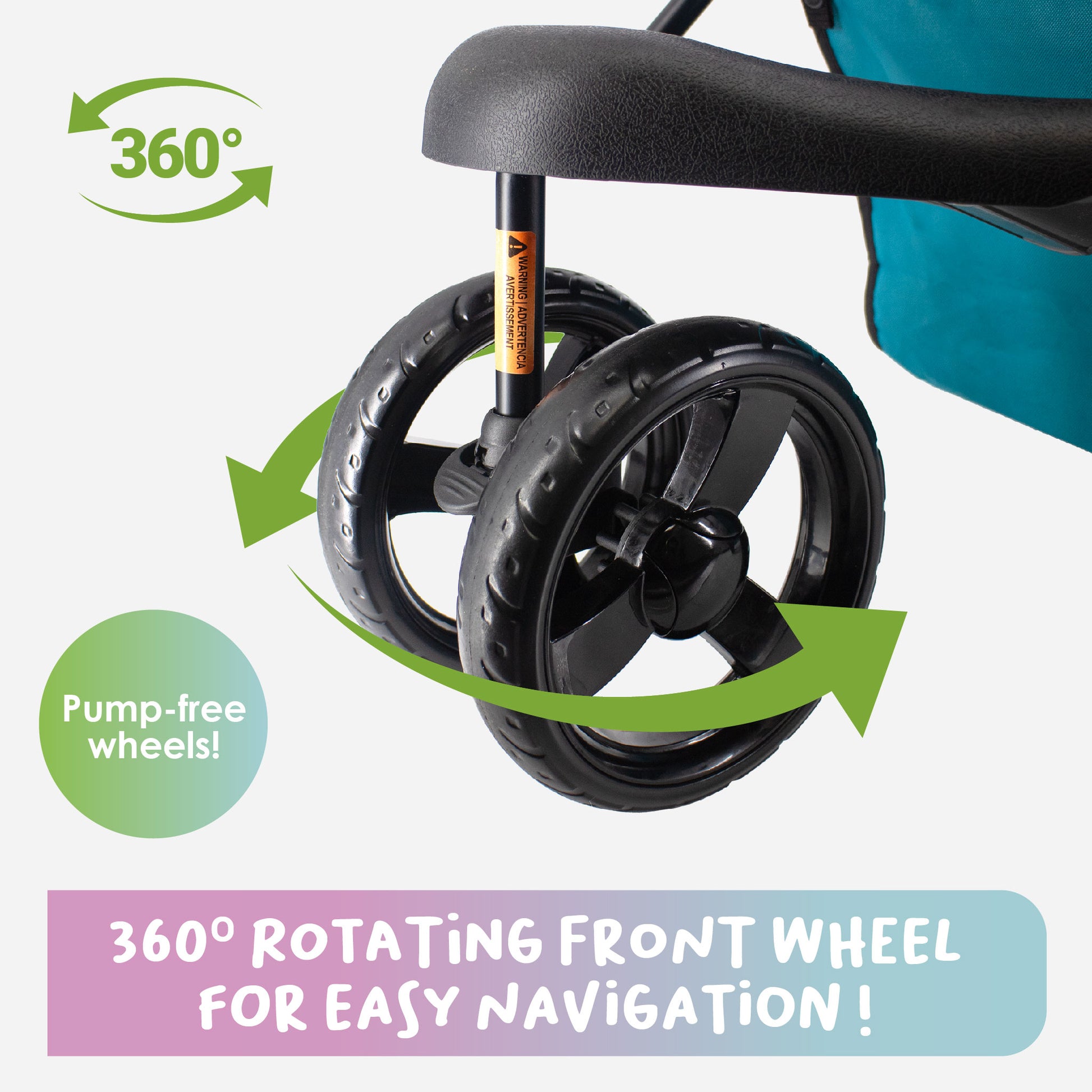 pump free wheels durable pet stroller