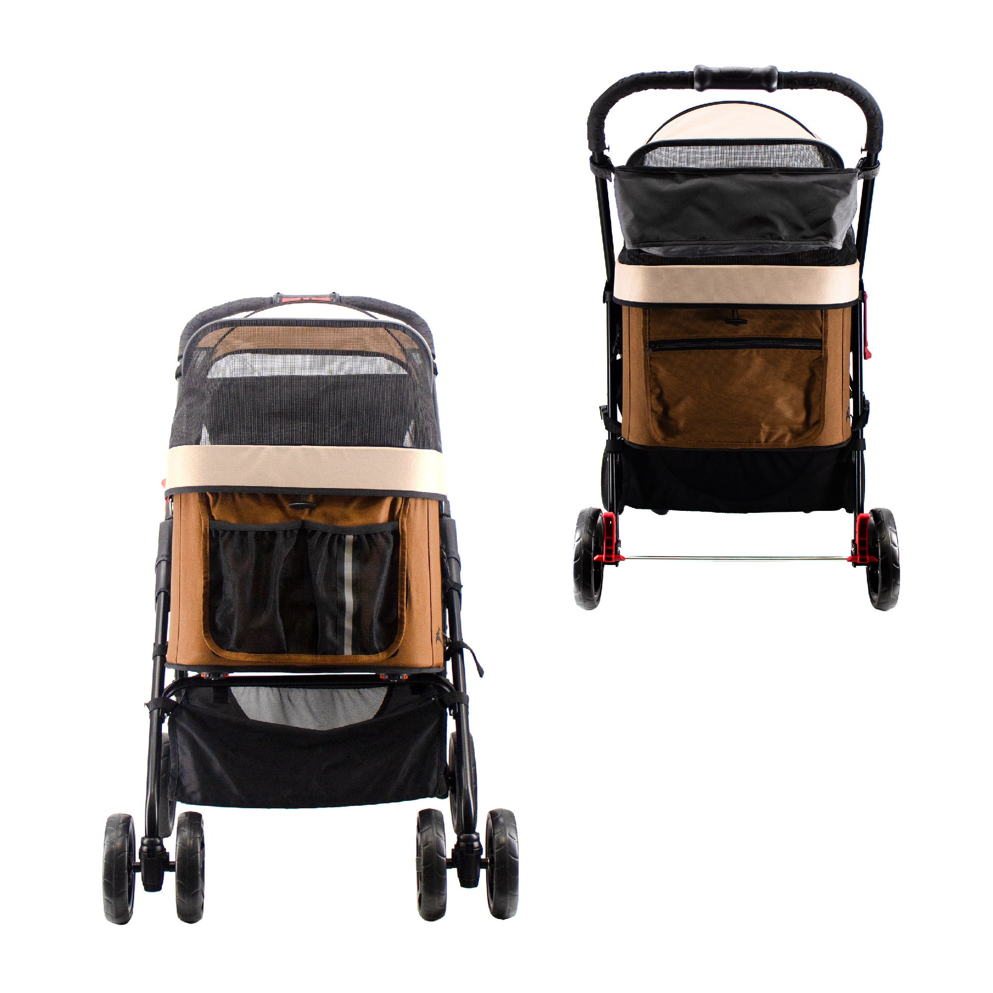 brown pet stroller