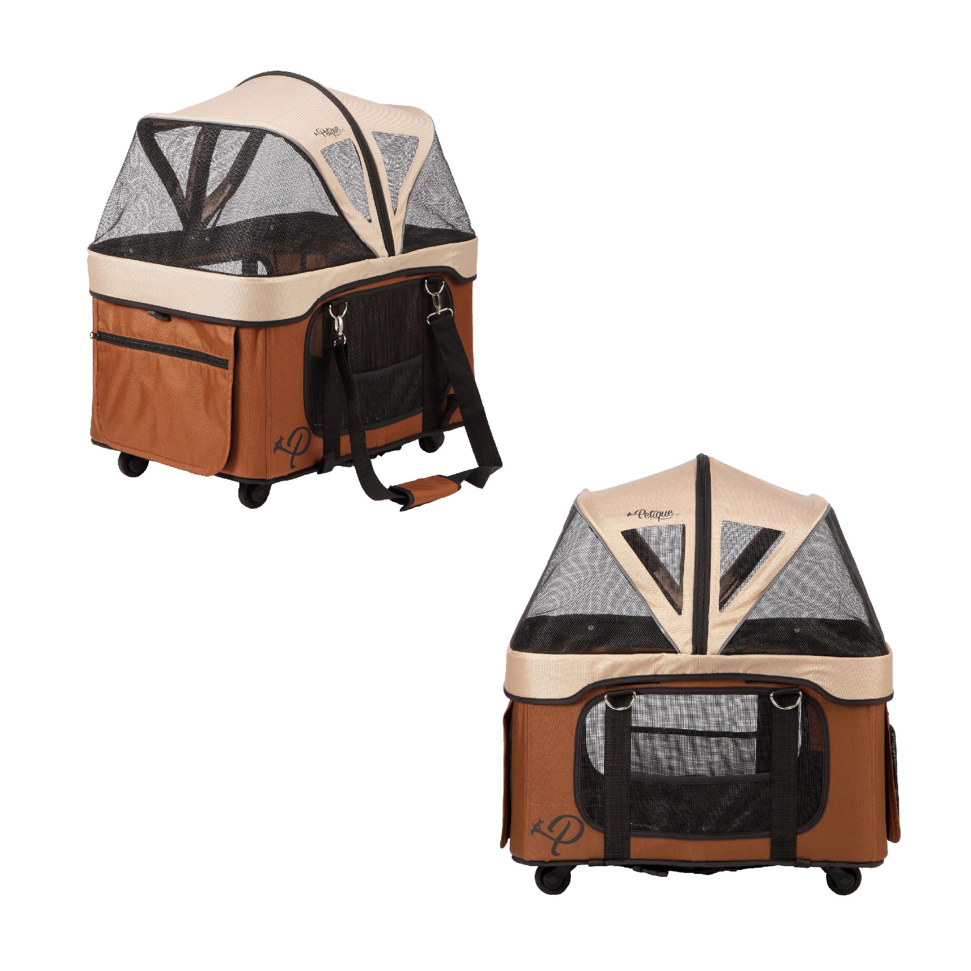 dynamic pet stroller in mocha