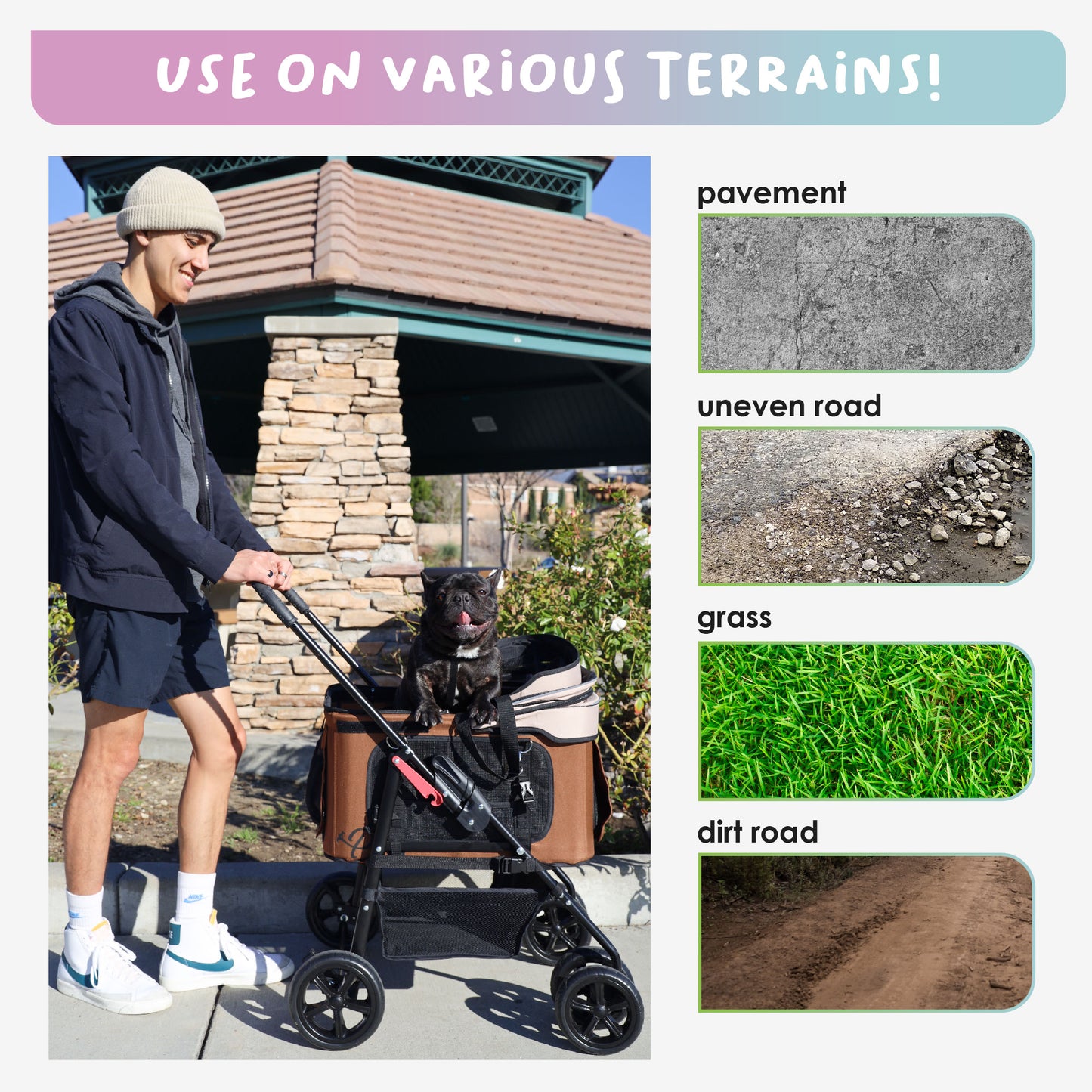 pet stroller on all terrains