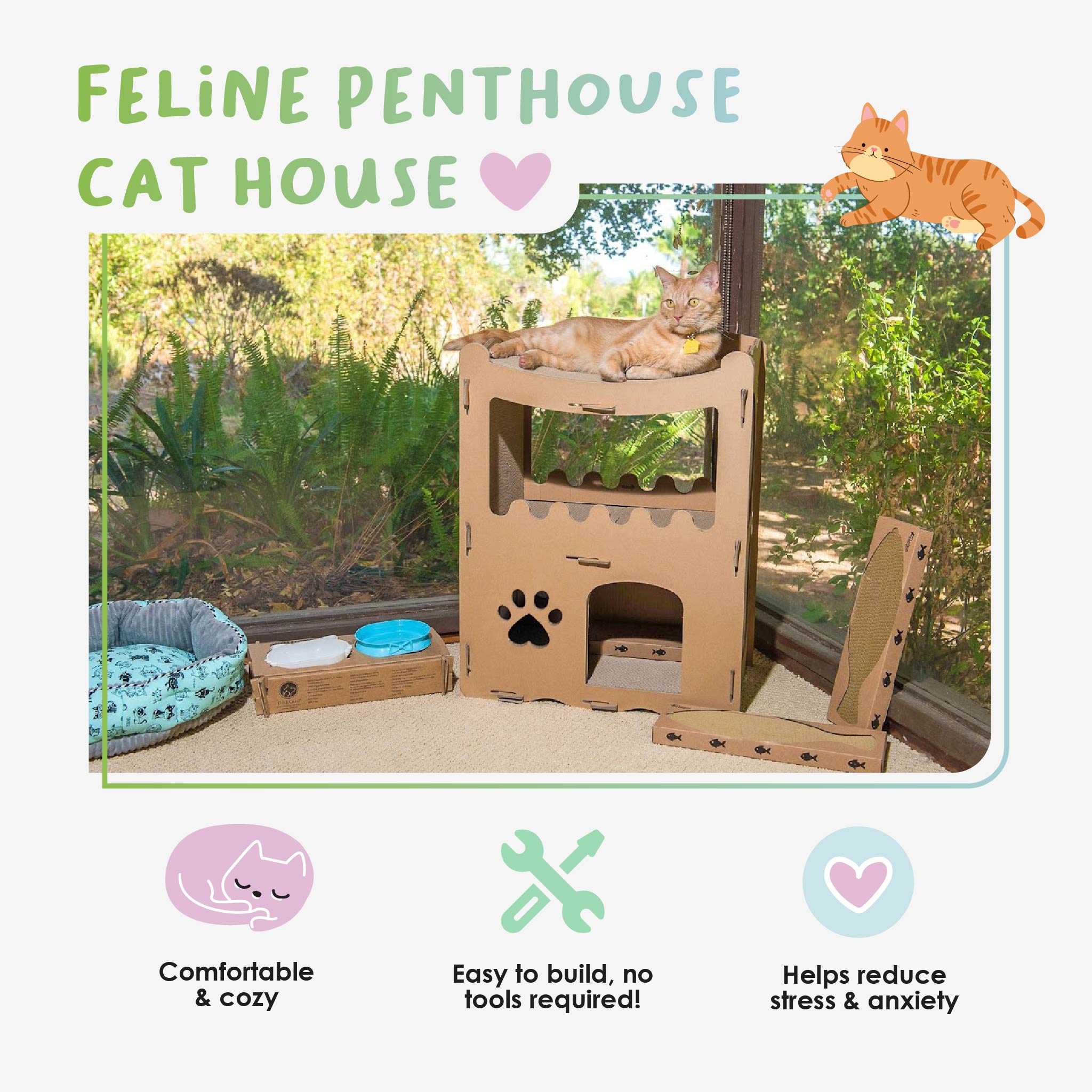 Feline Penthouse Cat House