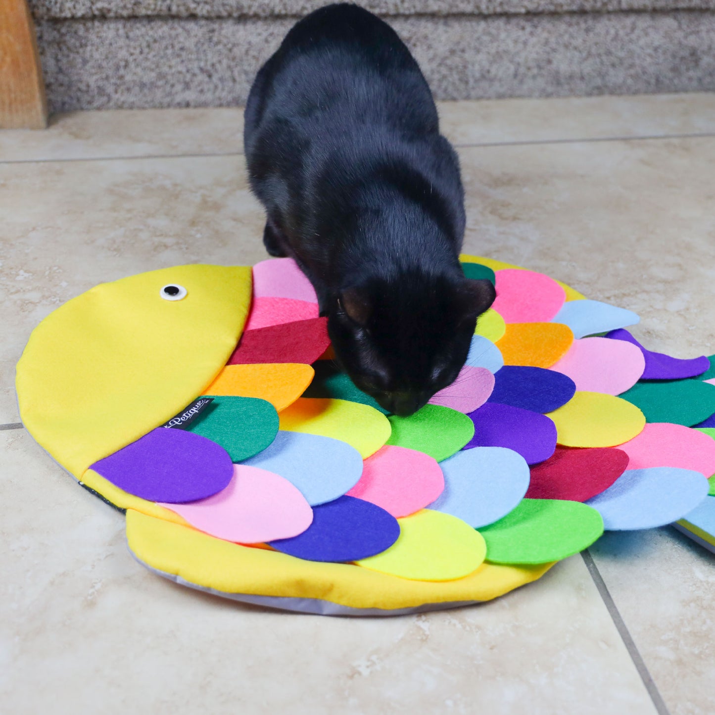 Snuffle Mat Puzzle Pad – Fish Colorful Felt for Treats, Interactive & Engaging, Easy to Clean, Handmade with Love. Mental & Physical Stimulation, Prevents Destructive Behavior, Slows Eating, Encourages Foraging Skills, Relieves Excess Energy, for Pets