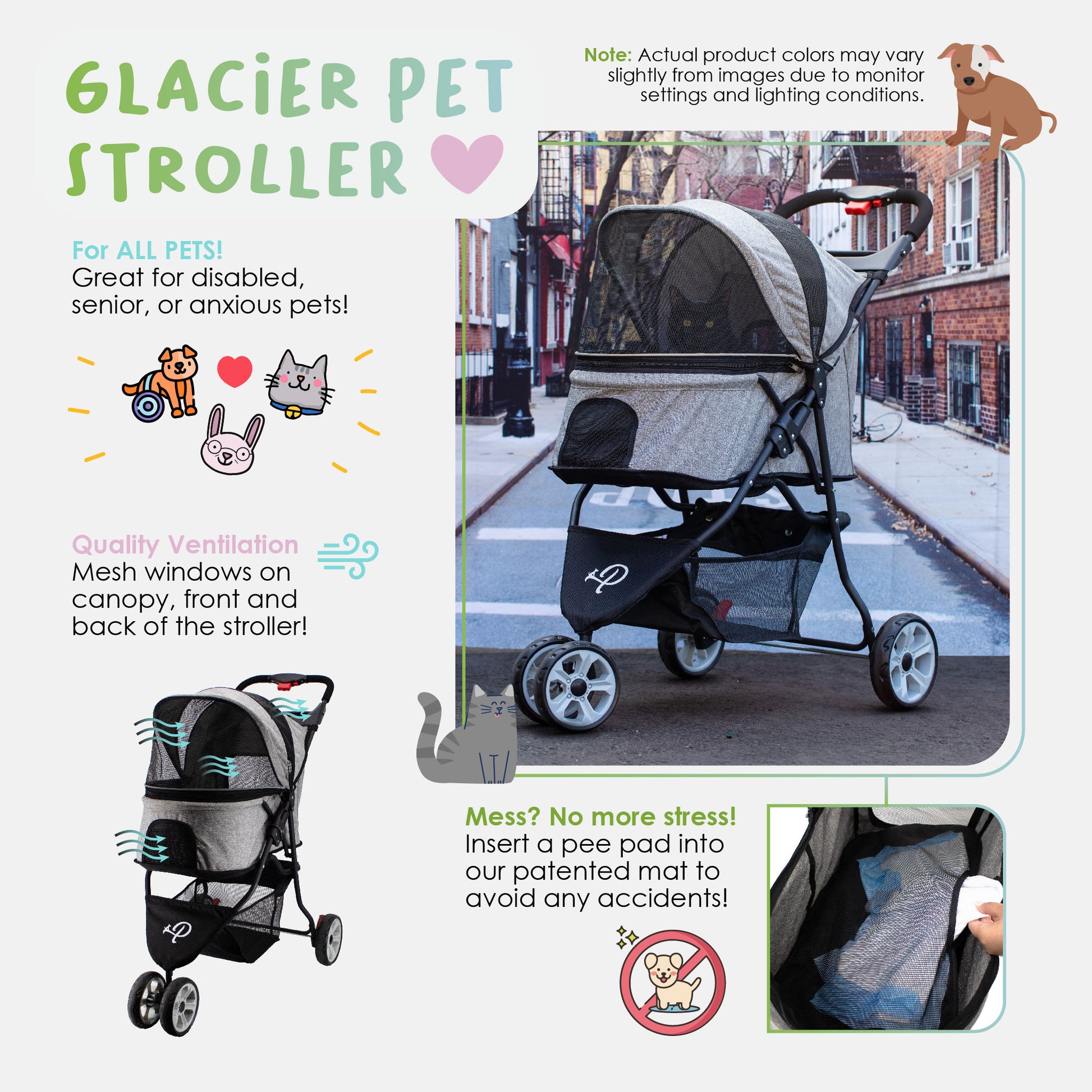 about petique's glacier pet stroller
