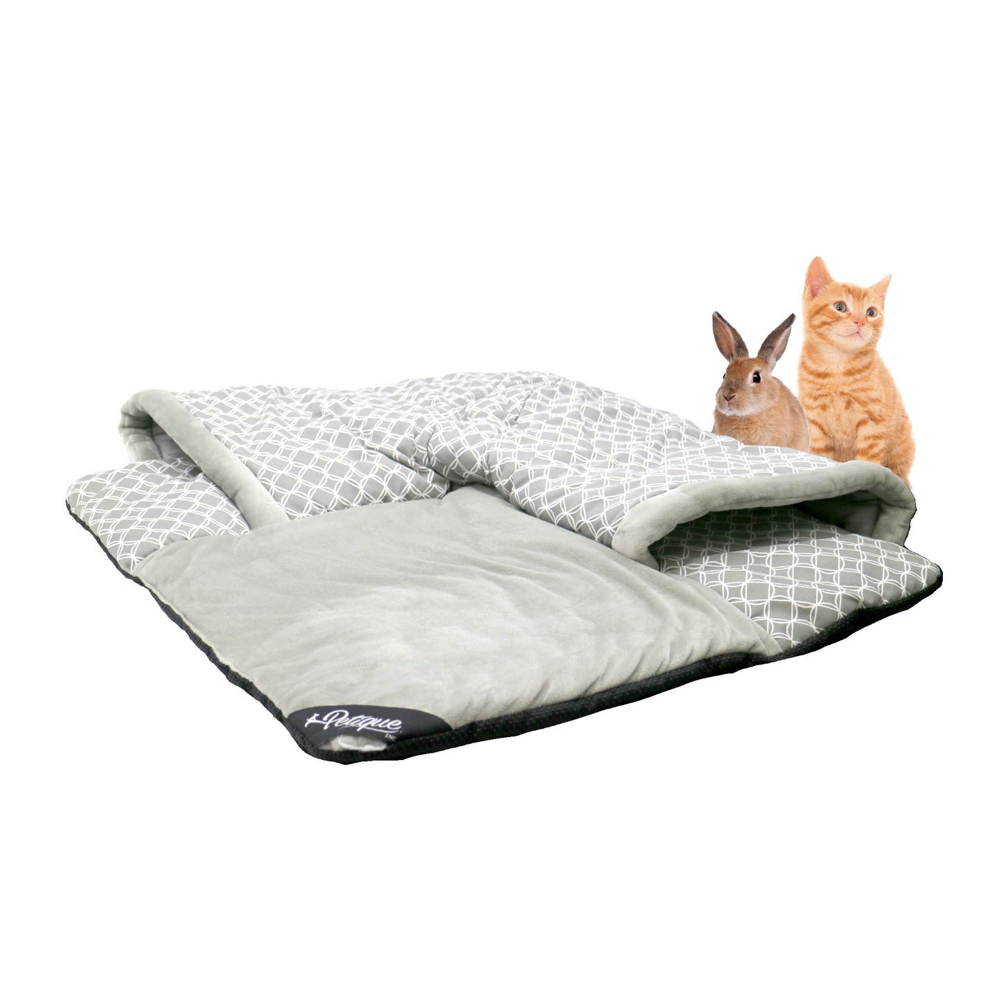 Hide and Seek Sleep & Play Mat: Tunnel for Security and Comfort, Keeps Anxious Pets Comforted, High-Quality Angel Hair Fiber Stuffing, Durable Fabric, Non-Skid Bottom, Imitates Natural Habitat, Patent Pending, Supports 25 LBS, for Small Animals