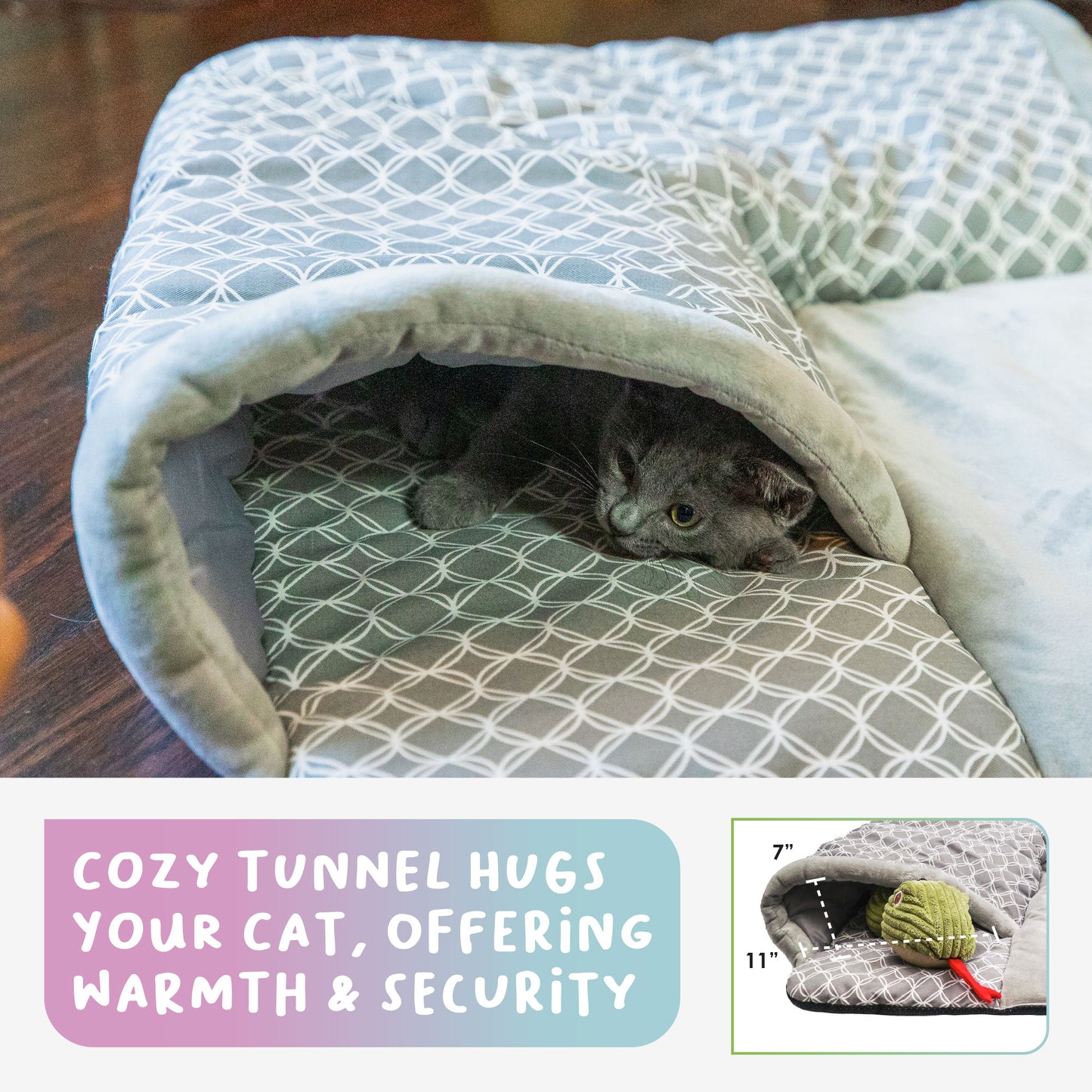Hide & Seek 3 Piece Bundle Pack: Pet Sleep & Play House Bundle for Cats, Bunnies, Small Animals, Interactive Tunnel Mat, Critter Dome, and Critter Tunnel, Durable Fabric, Anxiety-Relief, Perfect for Play, Sleep, Easy to Clean, Pet Gift Set