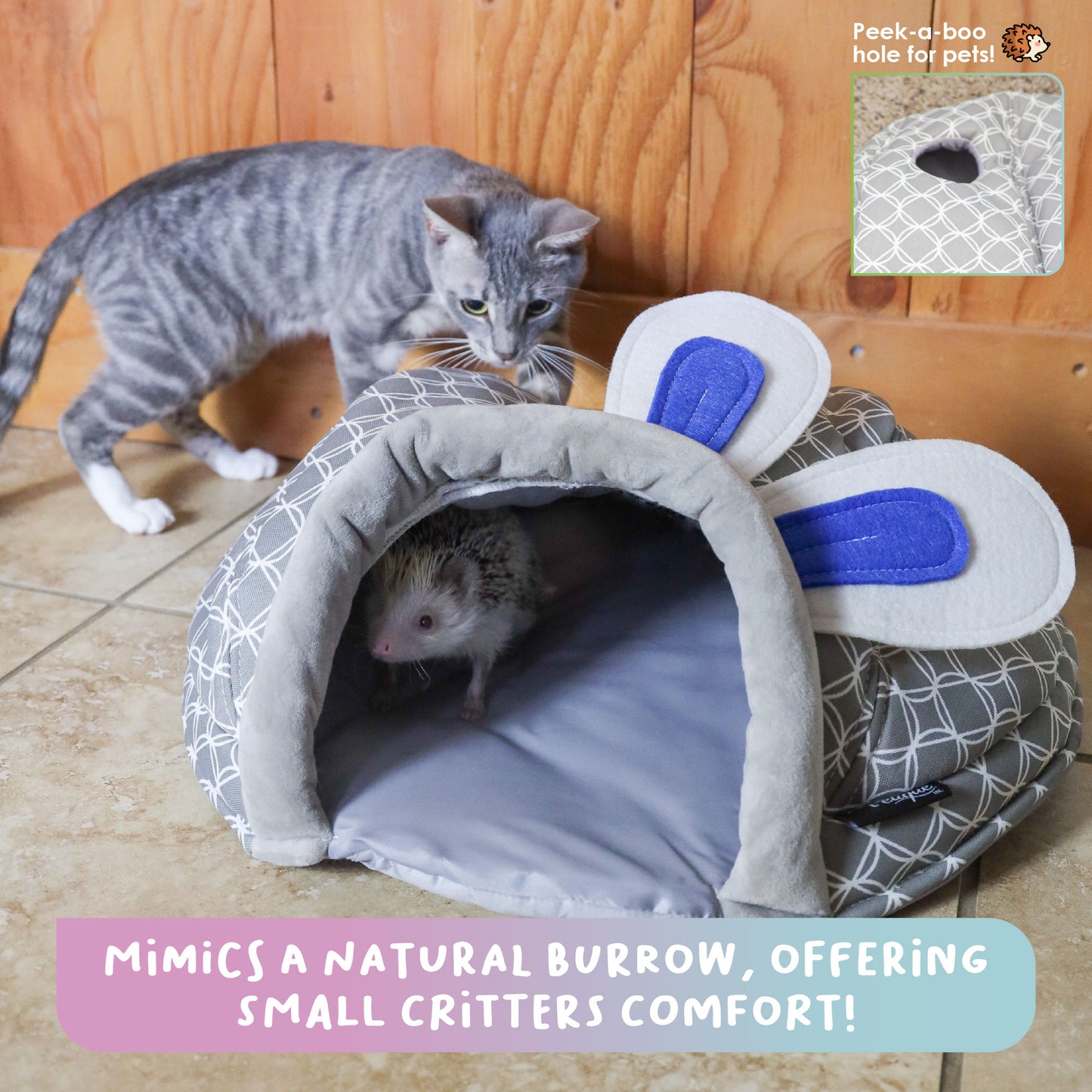 Hide & Seek 3 Piece Bundle Pack: Pet Sleep & Play House Bundle for Cats, Bunnies, Small Animals, Interactive Tunnel Mat, Critter Dome, and Critter Tunnel, Durable Fabric, Anxiety-Relief, Perfect for Play, Sleep, Easy to Clean, Pet Gift Set