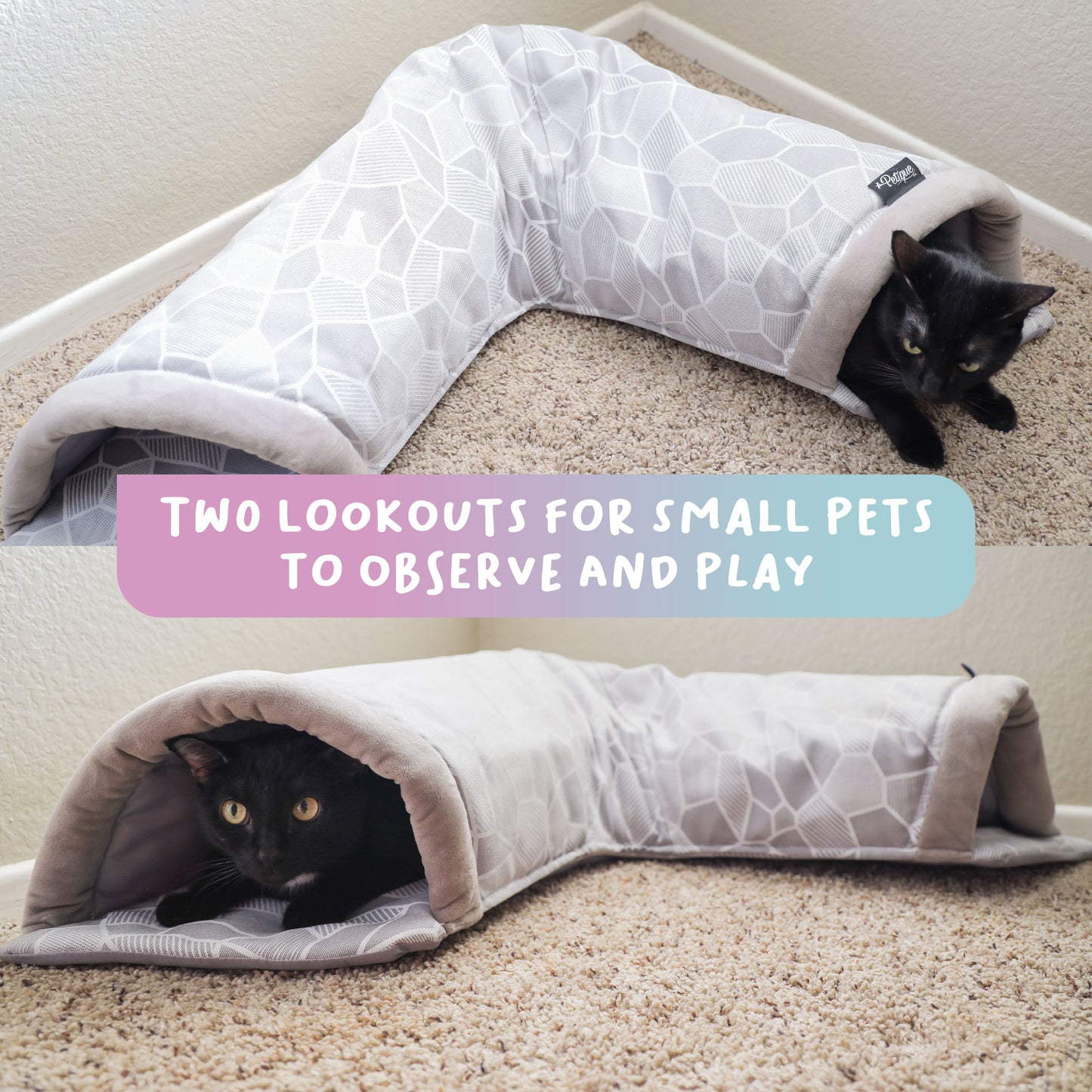Hide & Seek 3 Piece Bundle Pack: Pet Sleep & Play House Bundle for Cats, Bunnies, Small Animals, Interactive Tunnel Mat, Critter Dome, and Critter Tunnel, Durable Fabric, Anxiety-Relief, Perfect for Play, Sleep, Easy to Clean, Pet Gift Set