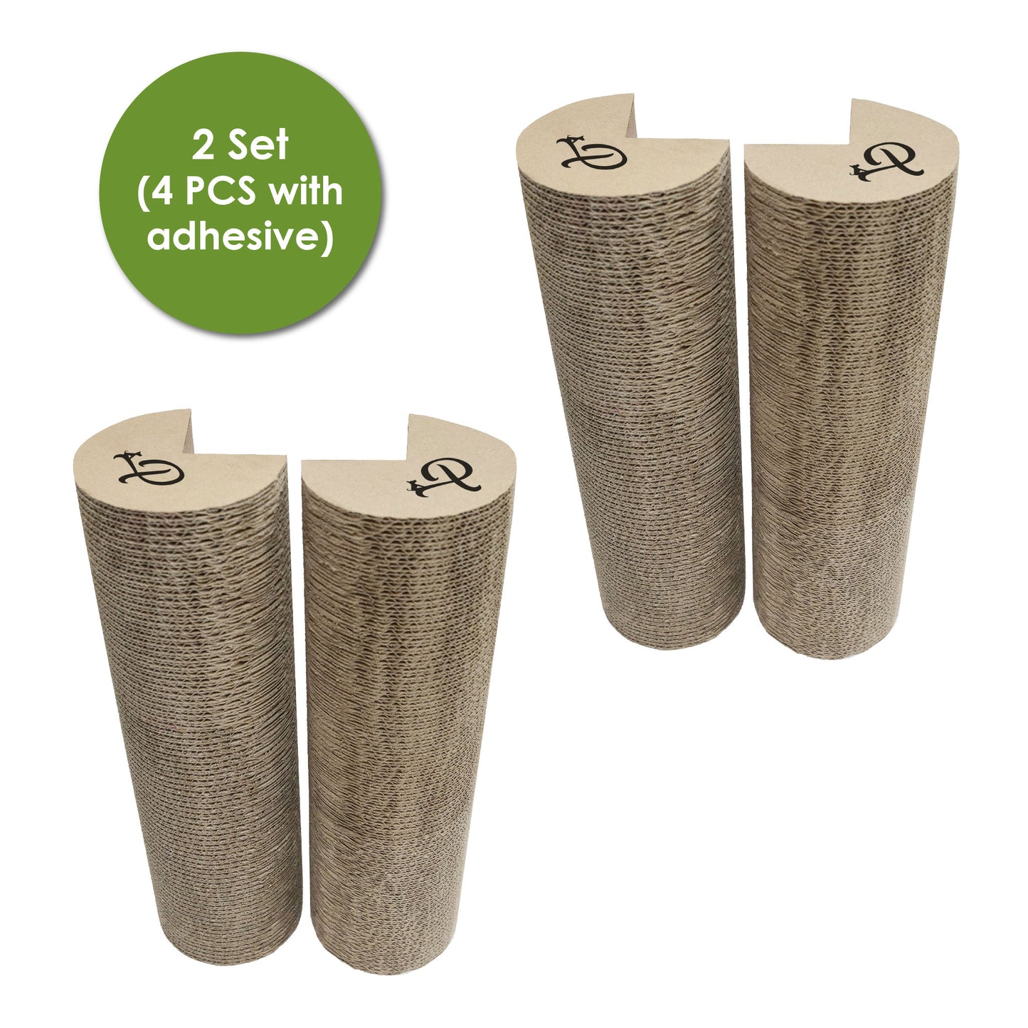 Kitty Corner Cat Scratching Post (2 Pieces): Eco-Friendly, Sustainable, Compostable, Non-Toxic, Double Stick Foam Tape Included, Durable Cardboard, Patented, for Cats