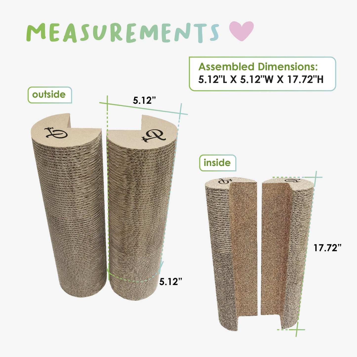 Kitty Corner Cat Scratching Post (2 Pieces): Eco-Friendly, Sustainable, Compostable, Non-Toxic, Double Stick Foam Tape Included, Durable Cardboard, Patented, for Cats
