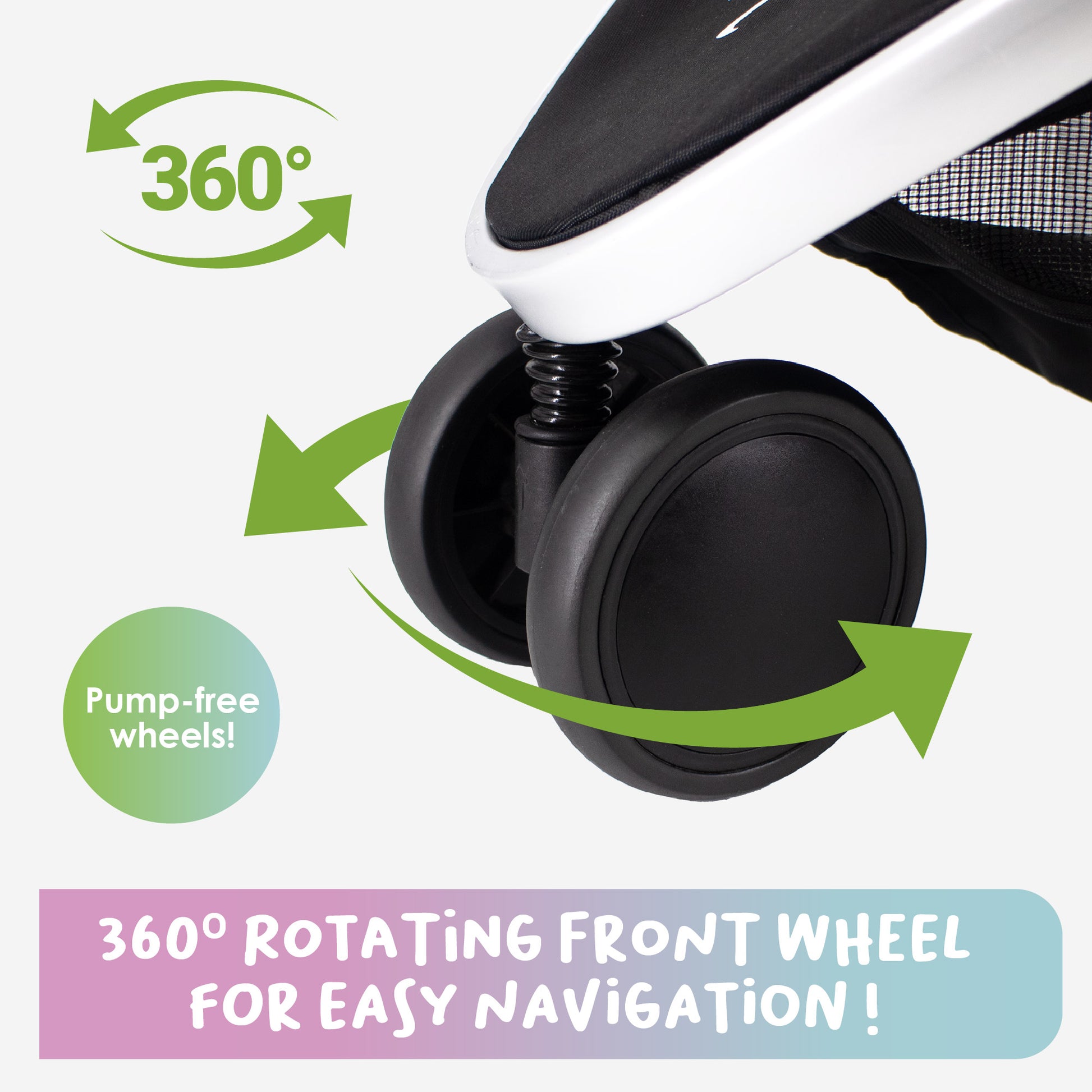 no pump wheels pet stroller