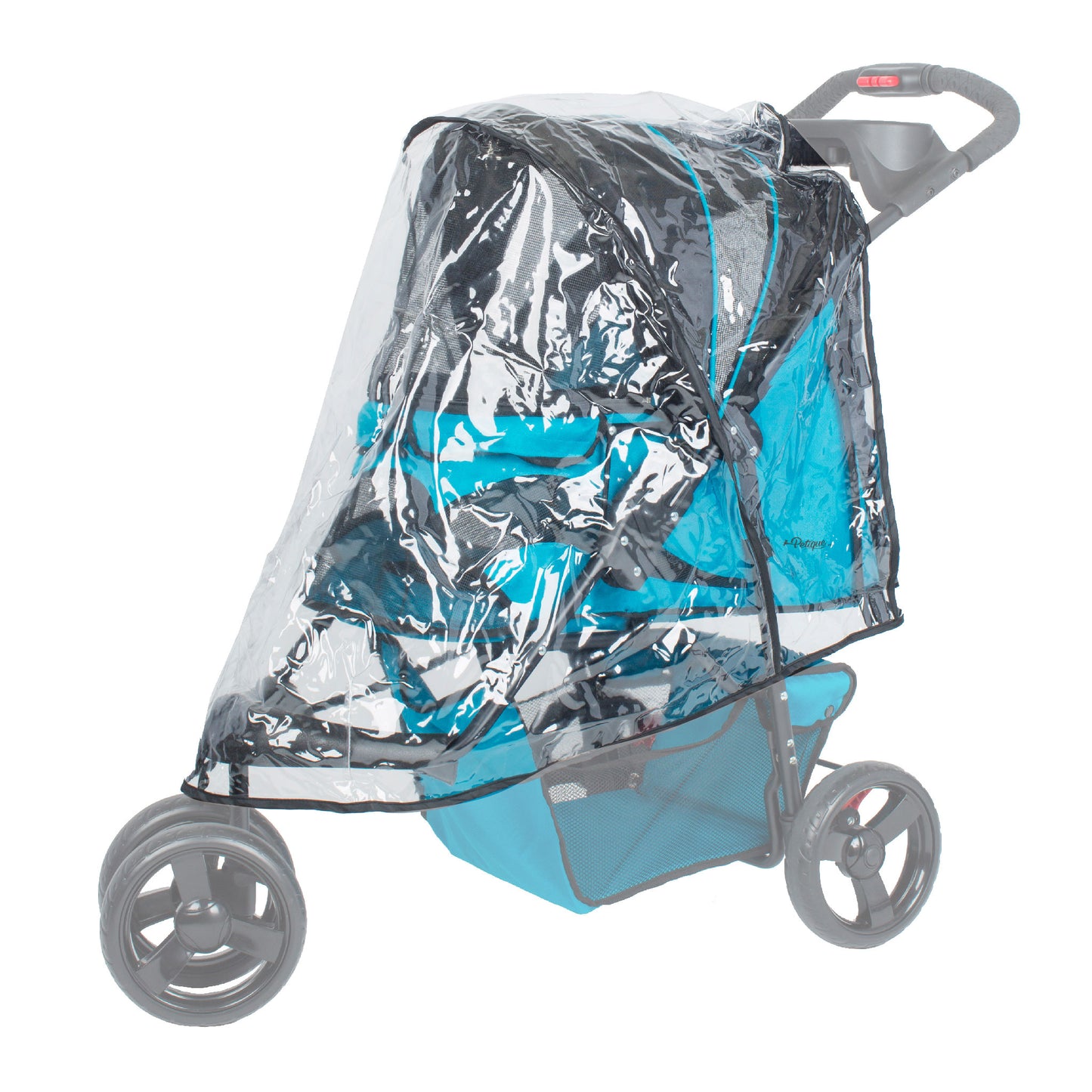 Pet Stroller Rain Cover ONLY, Weather Protection Snow/Rain/Wind Cover for Dog/Cat/Pet Stroller with Ventilation, Foldable, Clear, One Size (COMPATIBLE WITH PETIQUE STROLLERS ONLY)