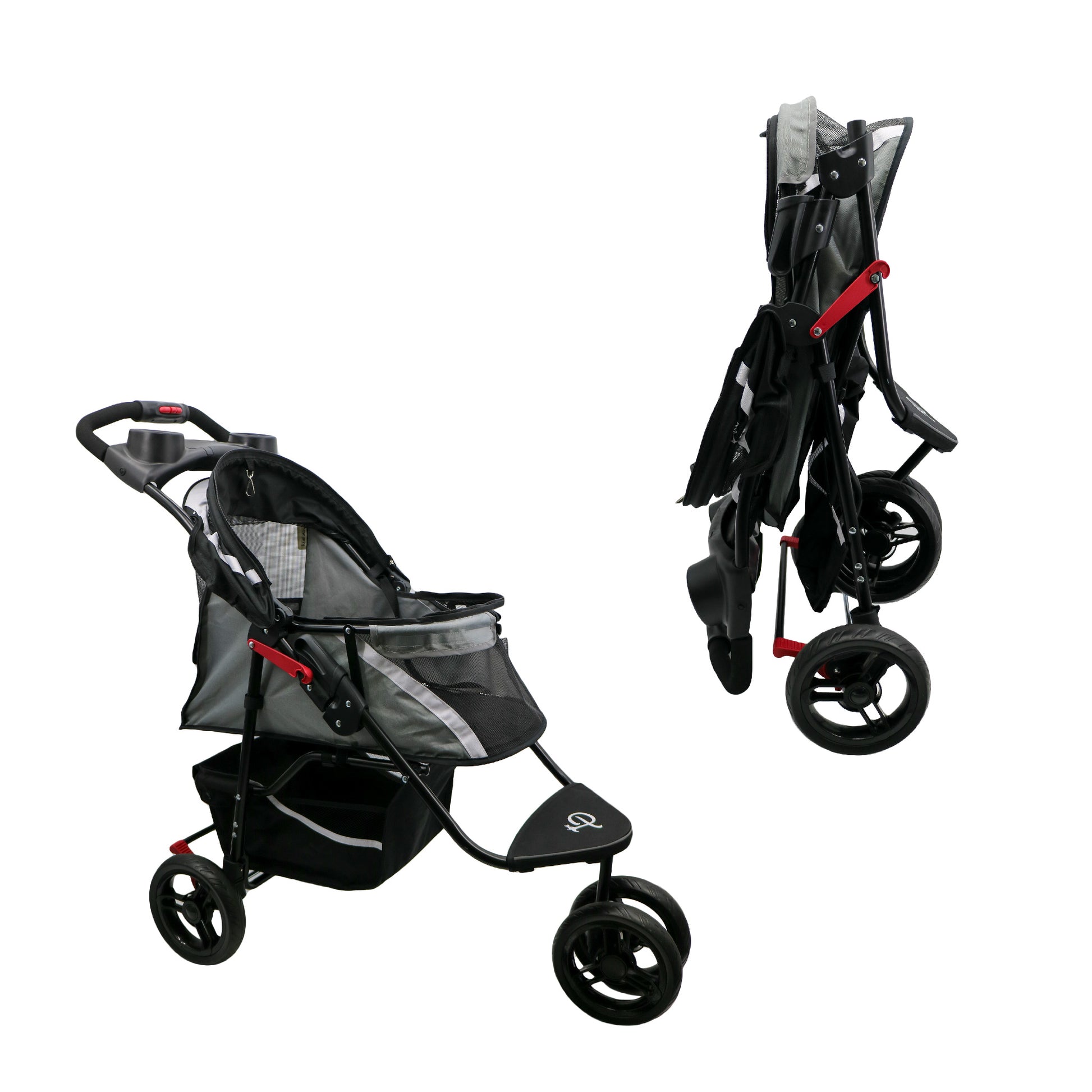 galaxy gray and black revolutionary pet stroller