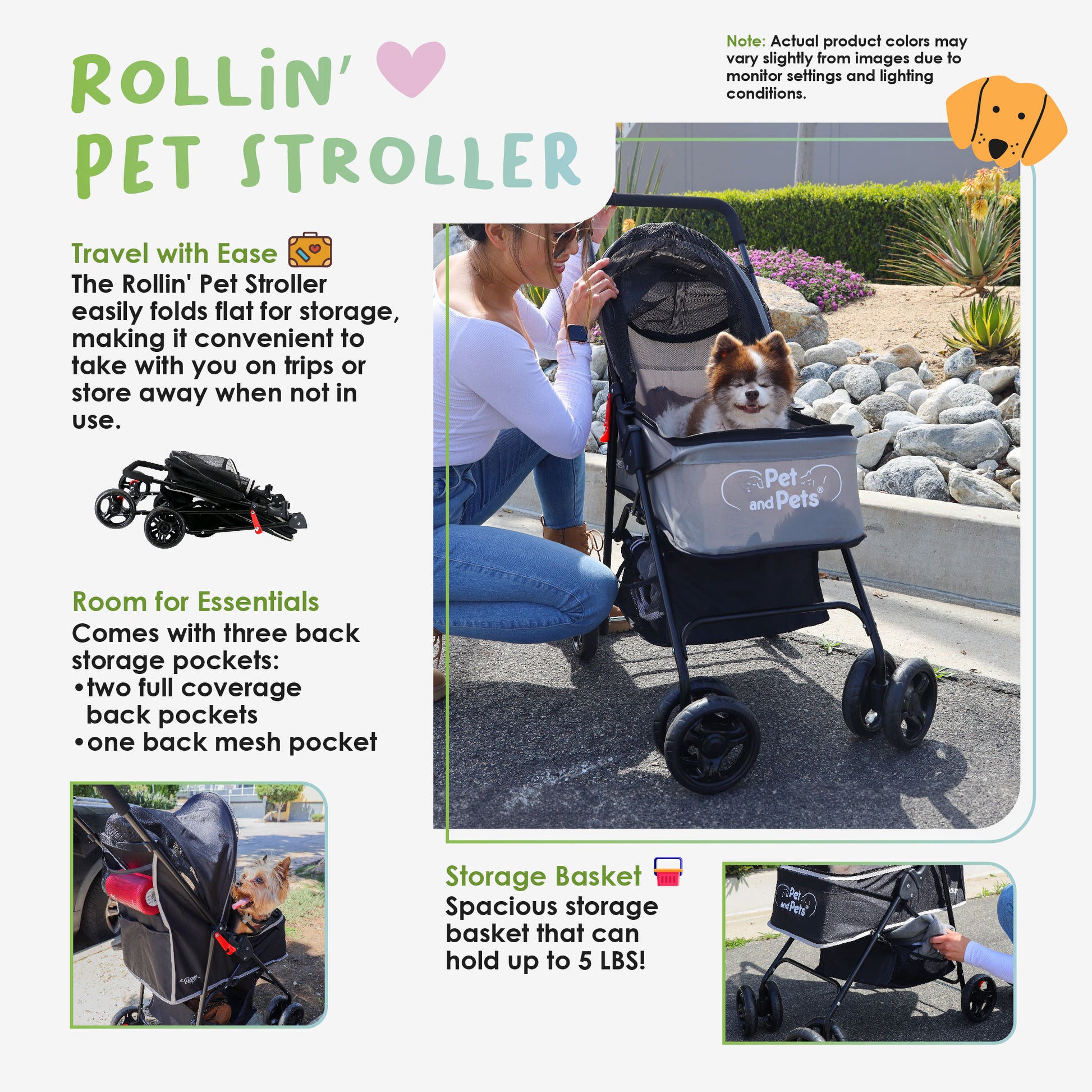 compact pet stroller for small animals