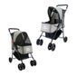 rollin pet stroller gray 3/4 view