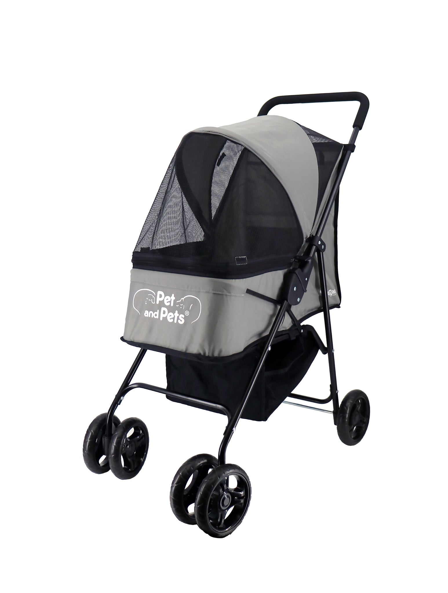 rollin pet stroller gray