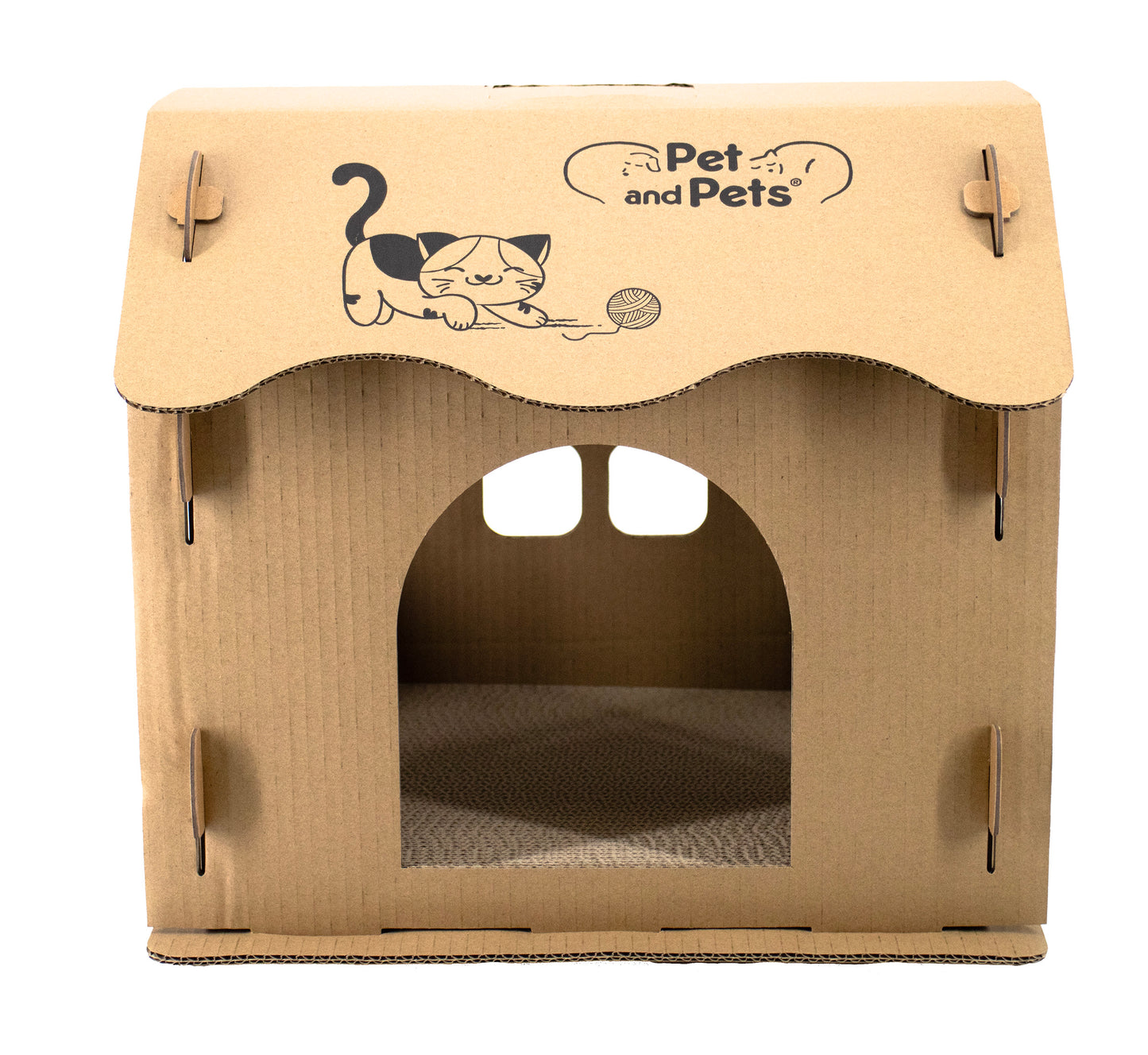 cardboard cat house with scratchers