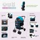 Swift Pet Stroller -  Quality Mesh Windows, Pee Pad Insert, Double Rear Brakes, Rotating Front Wheels, Lightweight, Three-Way Canopy, for Small Dogs/Cats, Supports pets up to 45LBS