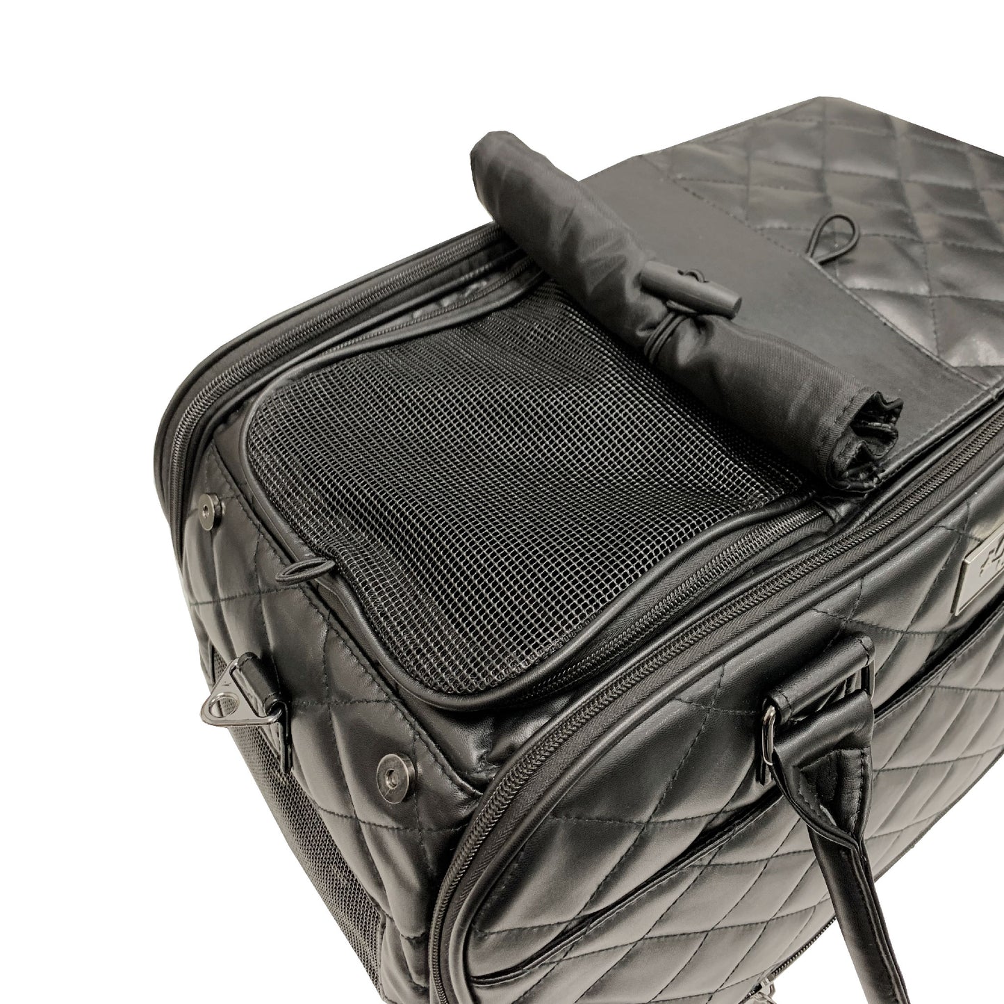 Lux Pet Carrier - BLACK, High quality durable faux leather 3 carrying options, Travel Friendly, Ventilation for Dogs/Cats/Pets up to 25 LBS