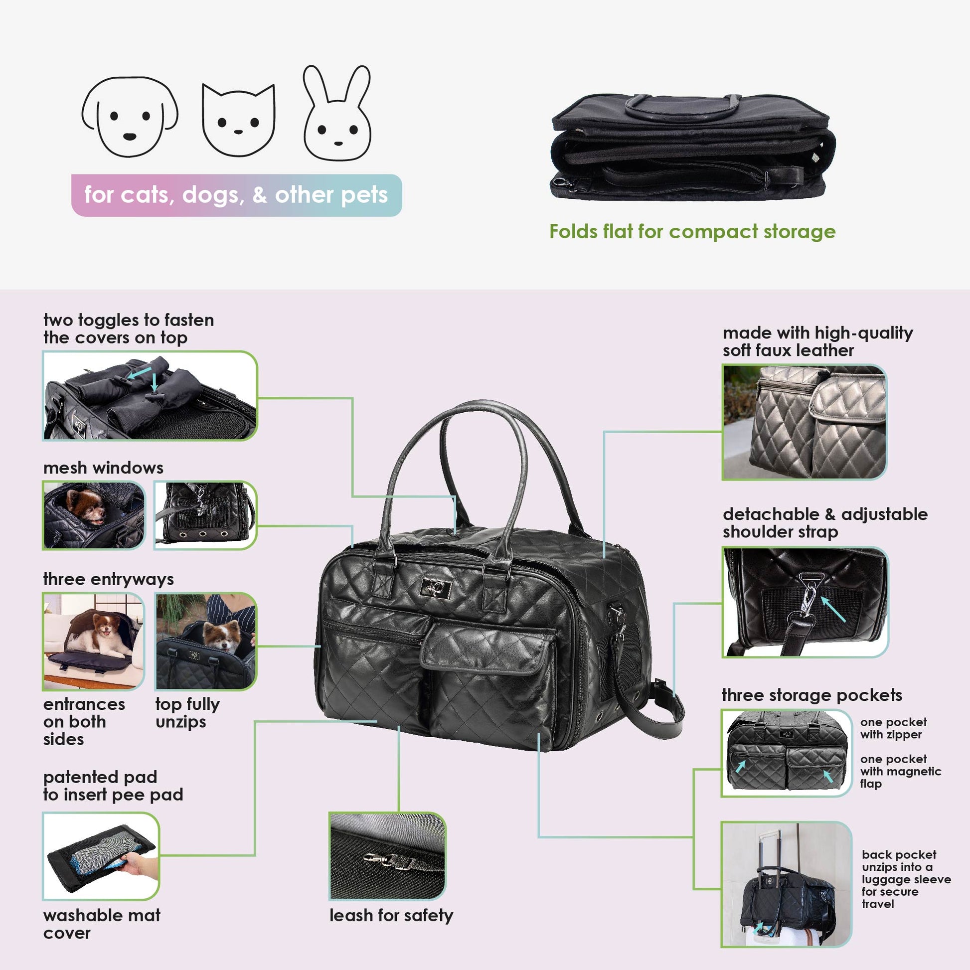 the lux pet carrier features