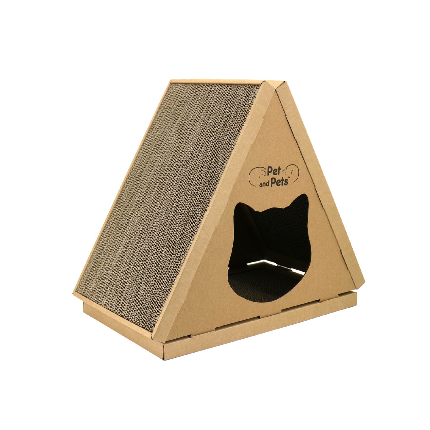 Tippy Peak Eco Pet House: 3 Double-Sided Scratch Boards, 100% Eco-Friendly, Non-Toxic, Sturdy, Easy to Build, Sustainable, Safe if Ingested, No Formaldehyde, Biodegradable, Compostable, for Cats, Bunnies & Small Animals