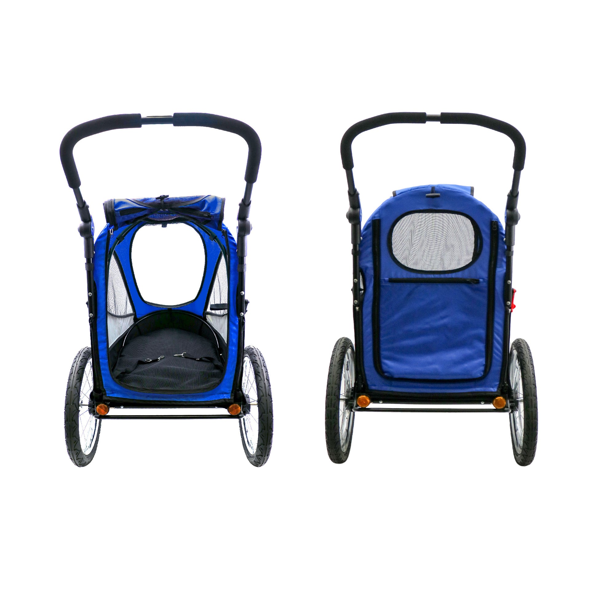 blue atlas trailblazer pet jogger back entrance