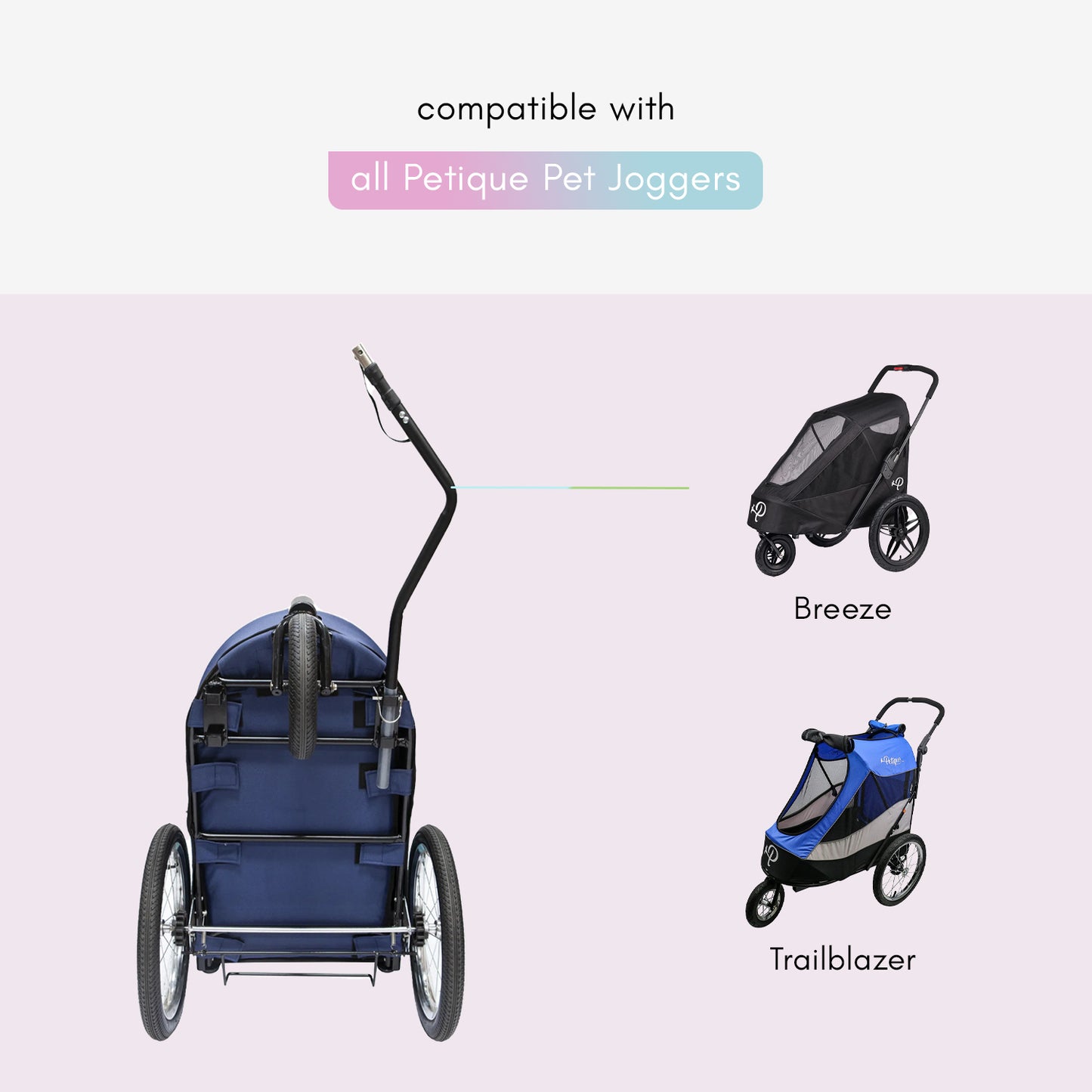 Pet Jogger Bike Adapter: Attaches Securely, Adjustable Distance, Durable Clasp, Portable, Lightweight, Sturdy, Durable, COMPATIBLE WITH PETIQUE JOGGERS ONLY