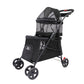 double decker pet stroller in black