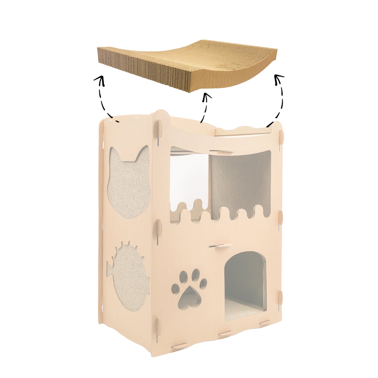 Feline Penthouse Cat House Scratch Roof