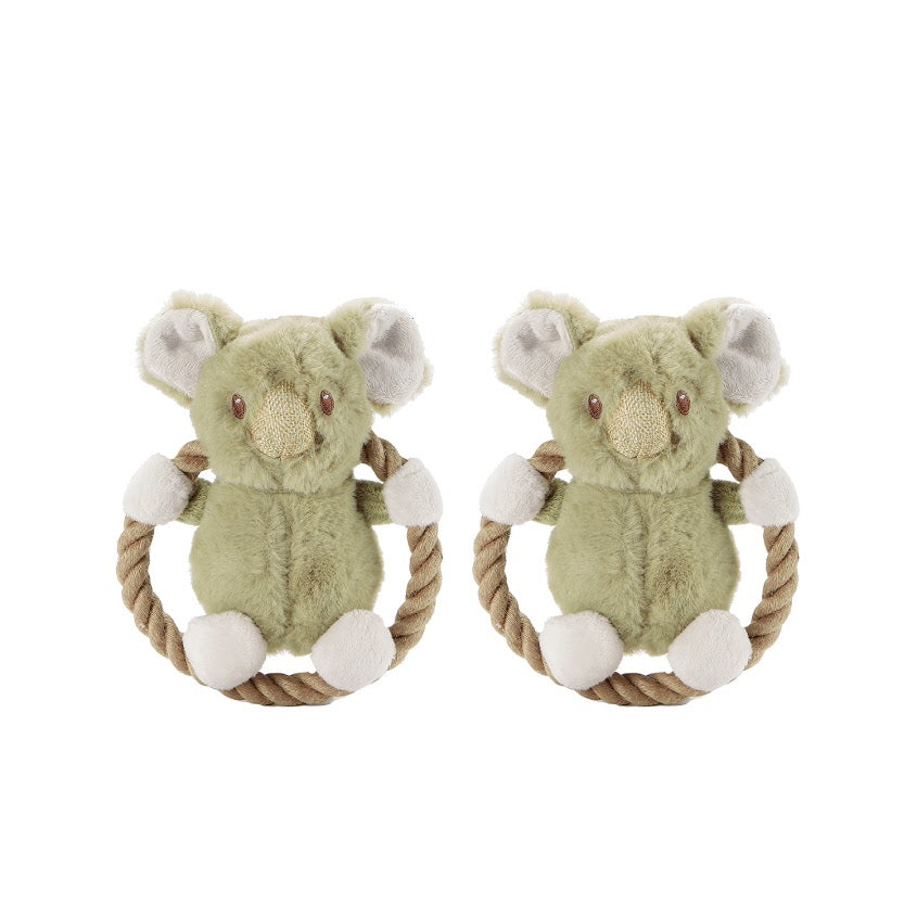 Hula Hemp Rope Koala Dog Toy: Fun Squeaker in Head, Stimulates Pets Mentally & Physically, Tough Hemp Rope for Holding, Fetching, & Tug of War, Non-Toxic, Cleans Teeth, Variety of Textures, for Pets