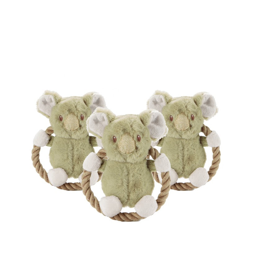 Hula Hemp Rope Koala Dog Toy: Fun Squeaker in Head, Stimulates Pets Mentally & Physically, Tough Hemp Rope for Holding, Fetching, & Tug of War, Non-Toxic, Cleans Teeth, Variety of Textures, for Pets