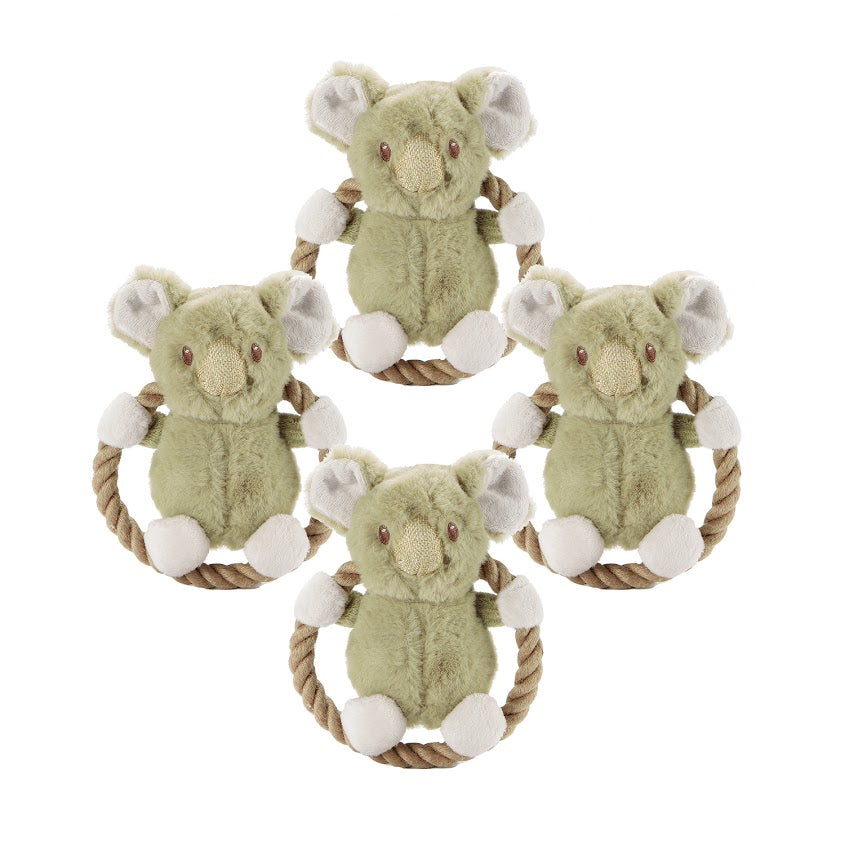 Hula Hemp Rope Koala Dog Toy: Fun Squeaker in Head, Stimulates Pets Mentally & Physically, Tough Hemp Rope for Holding, Fetching, & Tug of War, Non-Toxic, Cleans Teeth, Variety of Textures, for Pets