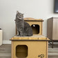 Cat happy on Feline Villa Cat hOuse