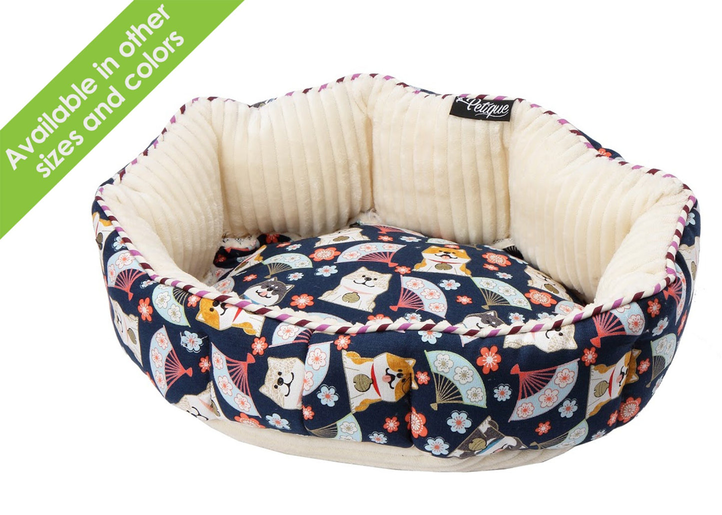 Petique Reversible Round pet Bed Shiba Inu