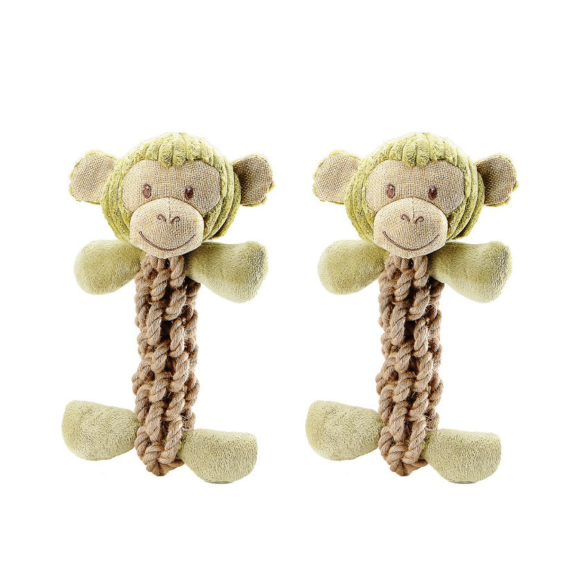 Tough Hemp Monkey Pet Toy x2