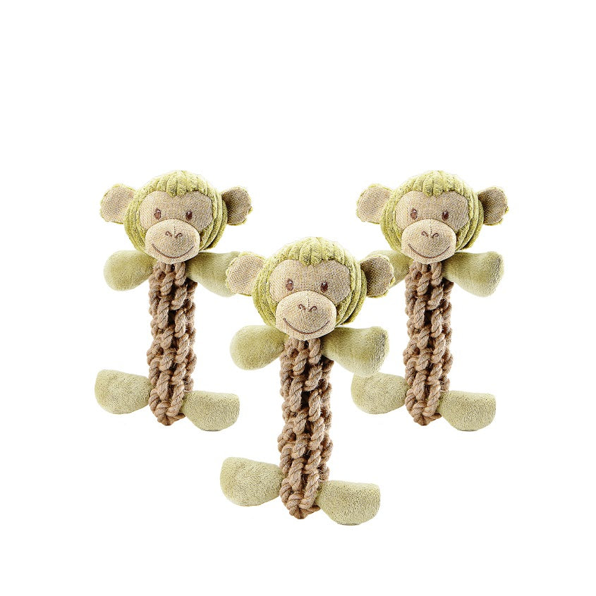 Tough Hemp Monkey Pet Toy x3