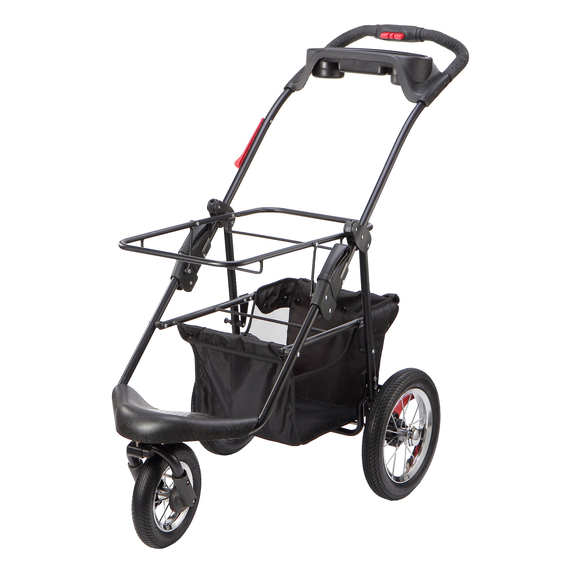 black pet stroller frame