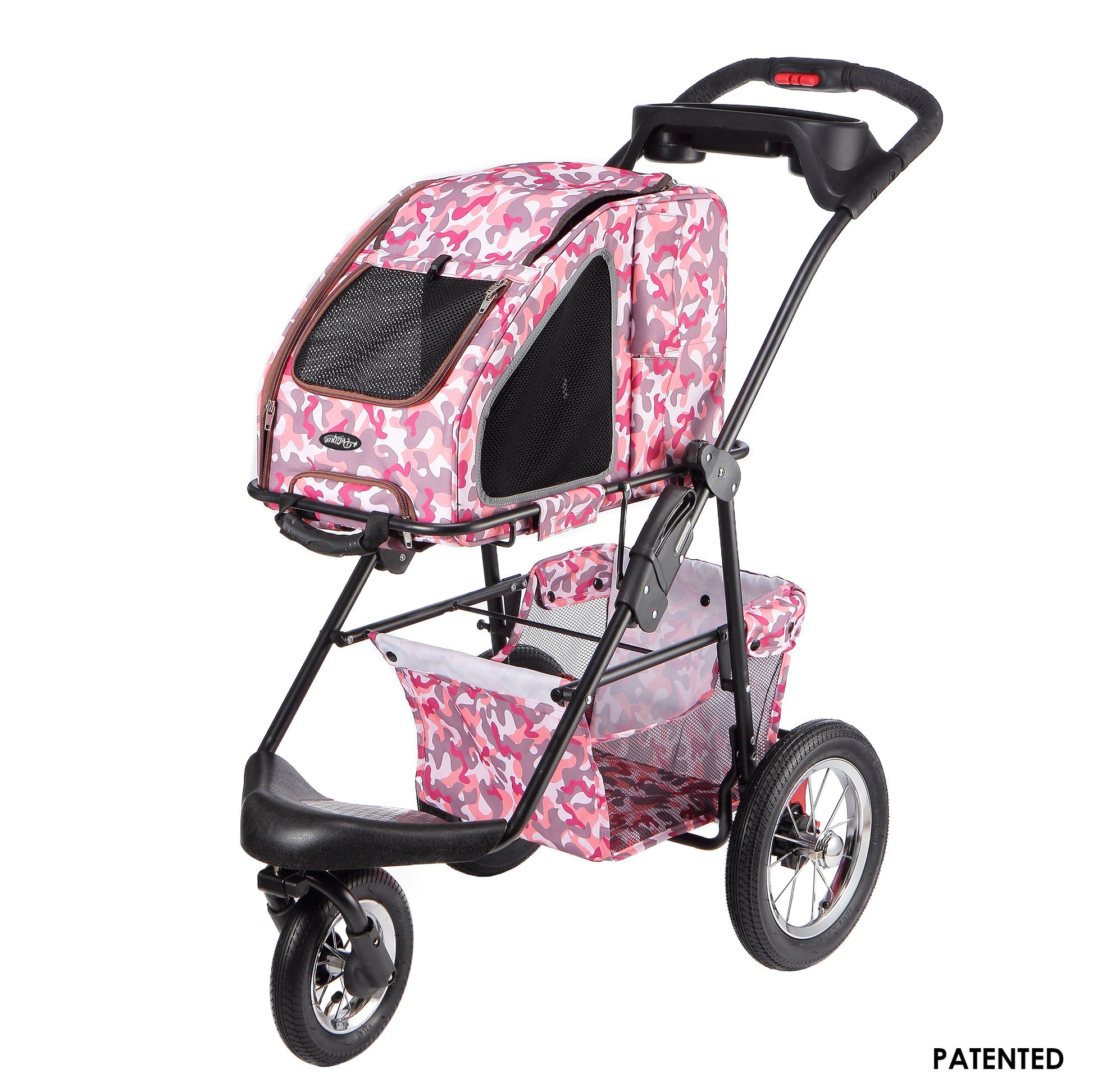 pink camo pet stroller