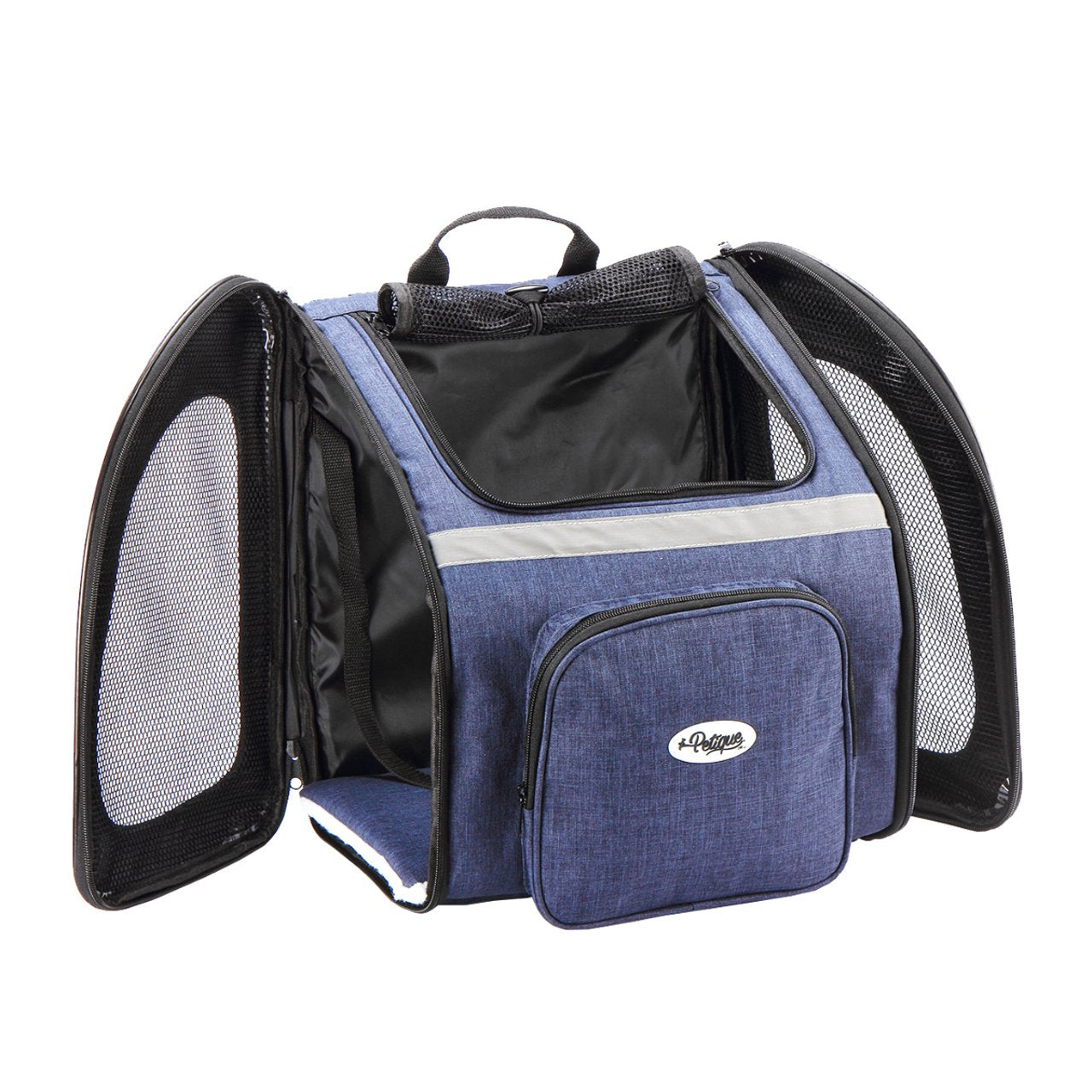 blue pet carrier for dogs and cats