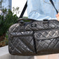 faux leather pet carrier black