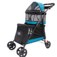 petique double decker pet stroller blue