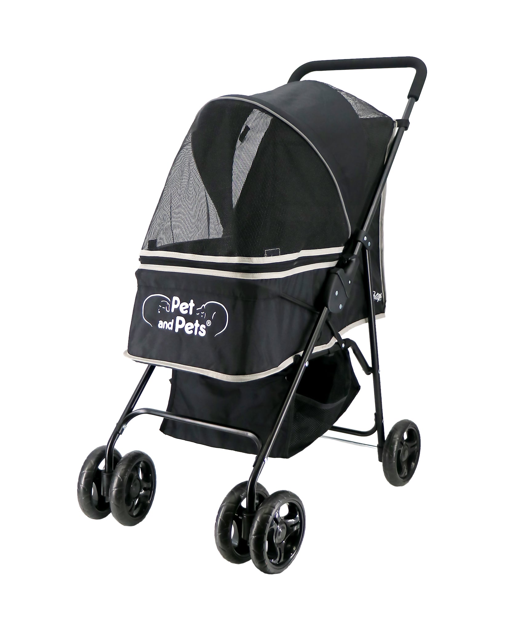 rollin pet stroller black