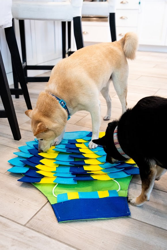 Set of 2 Snuffle Gray Mats for Dogs | Nosework Feeding Mat and Puzzle Toys